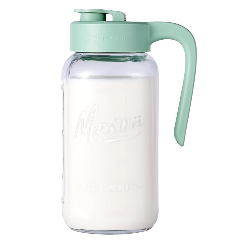 Mason Jar Pitcher, 64 oz (2 quart), Glass Pitcher with Lid