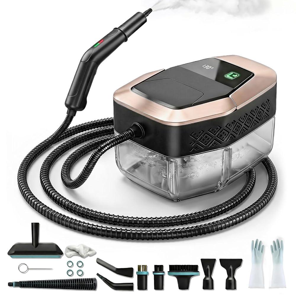 Steam Cleaner for Home, 3-Level Adjustable Pressurized Portable Steamer for Cleaning, 15s Heat-Up, Multi-Purpose Steam Cleaner for Car, Grout, Tile, Couch, Floor