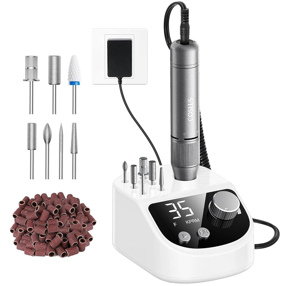 Electric Nail Cutter Professional Set 35000 rpm, White