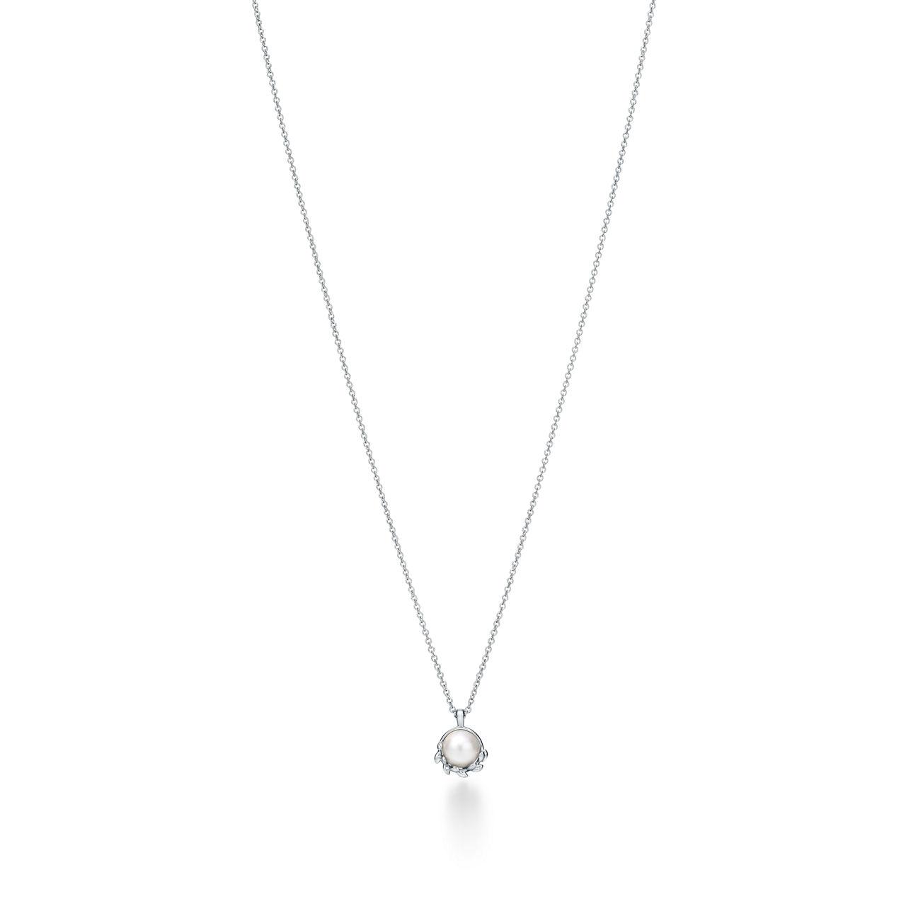 Paloma Picasso® Olive Leaf Pendant in Sterling Silver with Pearls