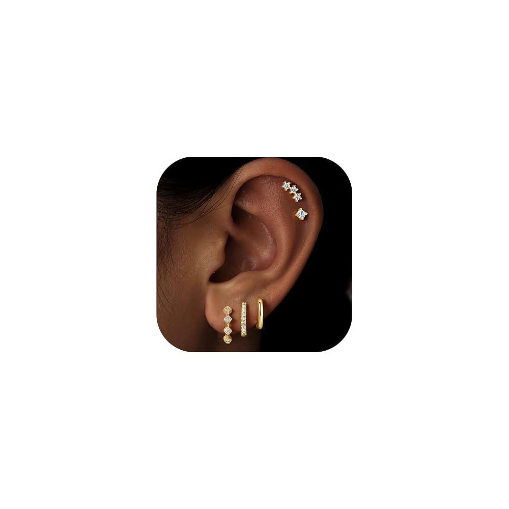 Turandoss 5 Pairs Gold Hoop Earrings for Women