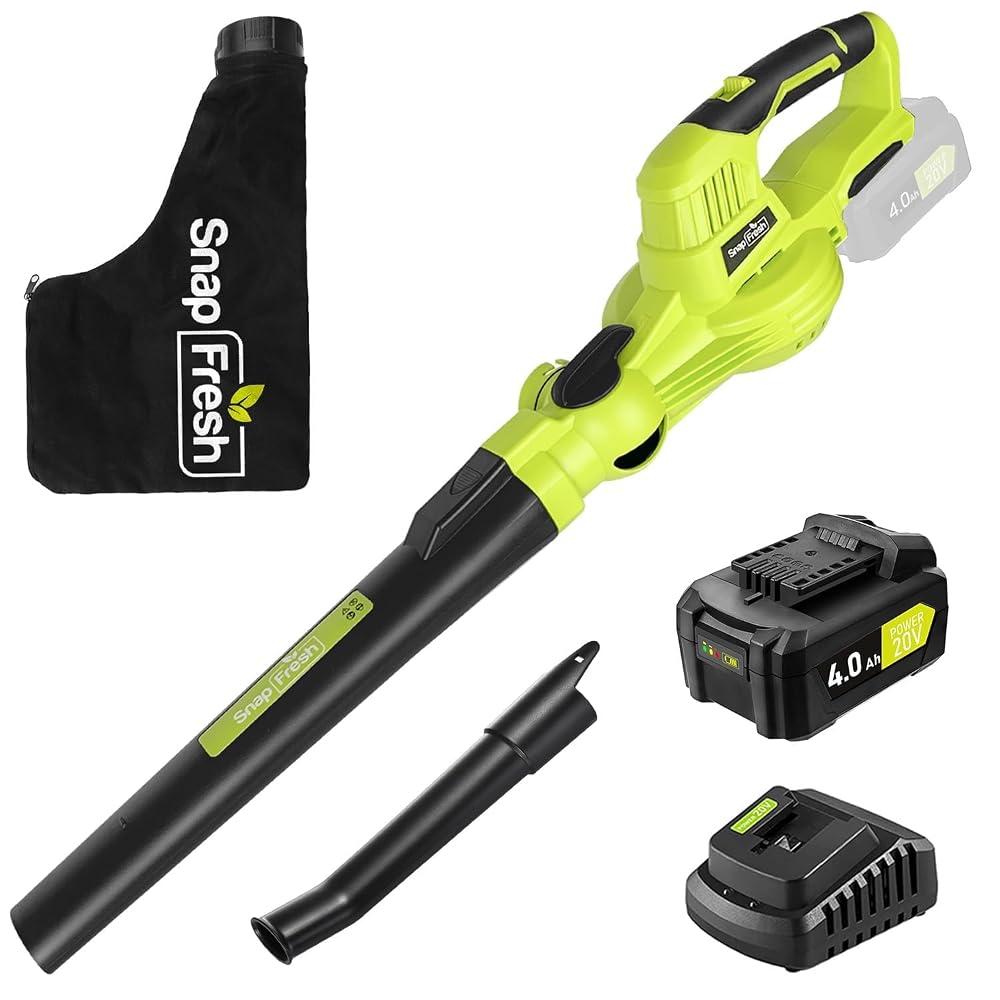 SnapFresh Cordless Leaf Blower, 2 in 1 Leaf Vacuum Mulcher