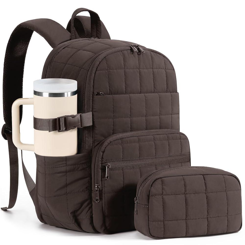 Bagstellar Travel Backpack for Women, 15.6" Puffer College Laptop Backpack