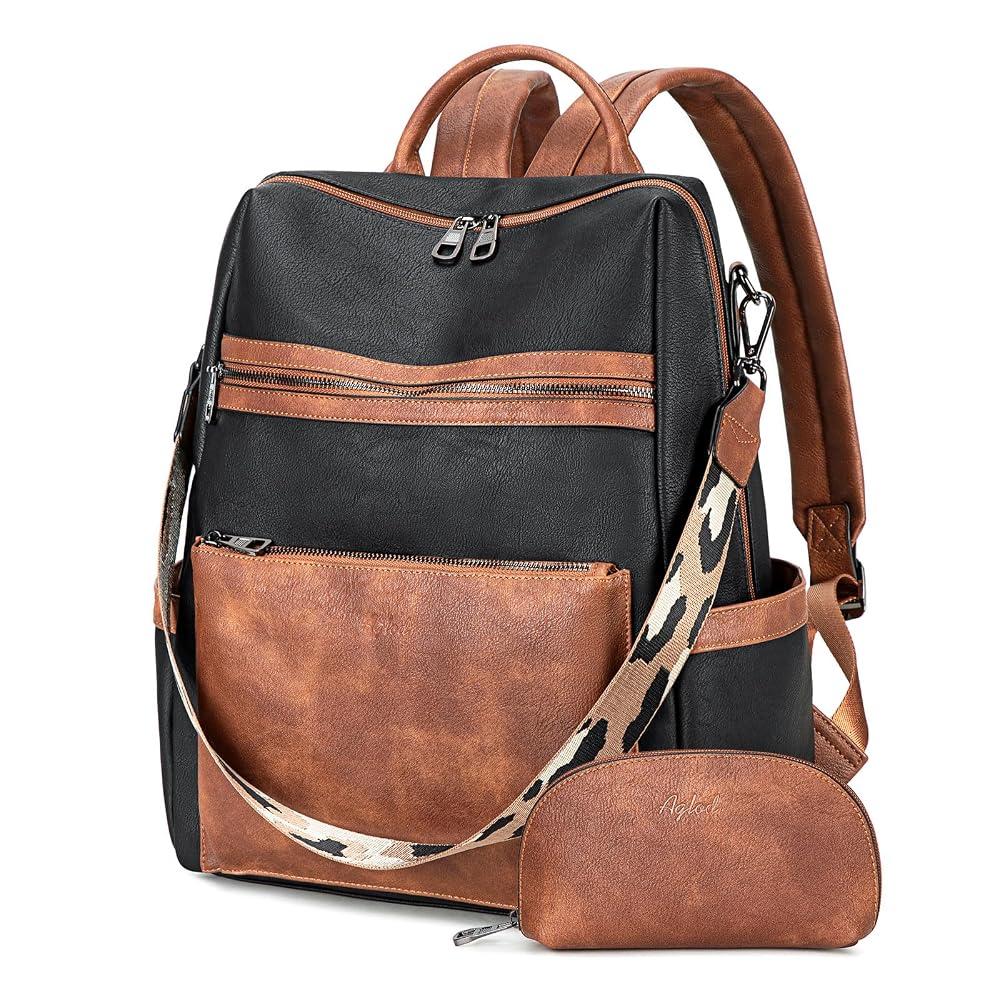 AGLOD Vegan Leather Laptop Backpack for Women 15.6 Inch Work Backpack Purse for Travel College